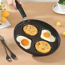 Four-In-One Cast Iron Egg Fryer, Non-Stick, Single Handle, Dishwasher , Compatible With Electric Stoves, Ideal For Kitchen Gadgets For Pancakes, Eggs, Steaks And Other Uses. - View 7