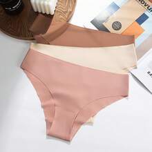 Braguitas mujer seda hielo sin costuras invisibles bajo transpirable multicolor europeo-americano - Negro - Ver 2