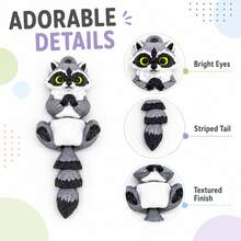 3D列印卡通灰色浣熊裝飾品，適合動物園、寵物店及其他周邊小禮物，紓壓小擺飾，聖誕禮物、生日小禮物，汽車內飾小裝飾 - 彩色 - 查看 7