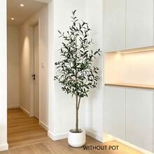 65-200厘米人造橄榄树，高枝仿真植物，塑料叶片，室内装饰植物，适用于家居装饰、情人节、生日礼物、毕业典礼及其他场合。 - 彩色 - 查看 6