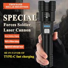 1PC Powerful Rechargeable Tactical LED Flashlight Handheld For Camping Hiking Emergency - Flashlight - View 2