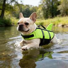 Metglad Dog Life Jacket, High Buoyancy Pet Swimwear, Shark Fin-Style Dog Life Vest With Rescue Handle, Suitable For Small, Medium, And Large Dogs For Boating, Swimming, And Surfing - Green - View 7