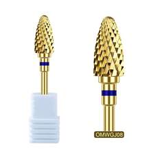 Golden 1PC Professional Nail Drill Bit Cone Carbide Manicure Drill For Electric Milling Cutter Nail Files Buffer Nail Art Equipment Accessory - Gold - View 9