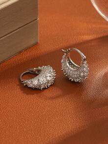 1 Pair Luxury Handbag Design Earrings, Cubic Zirconia Earrings, Vintage High-End Earrings, Holiday Gift - Multicolor - View 8