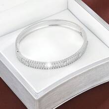 1pc Fashion Geometric Square Design Cubic Zirconia Inlaid Women's Bracelet - Multicolor - View 5