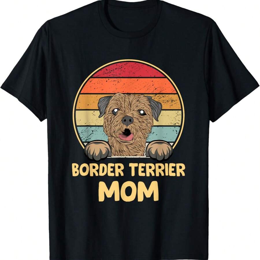 Border Terrier Mom Dogs Mama T-Shirt - Black - View 1