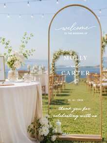 客製化鏡面貼紙婚禮裝飾 - 婚禮標誌裝飾 DIY 婚禮貼紙 - 鏡面貼紙「歡迎參加婚禮」 - 客製化鏡面字母貼紙貼花 - 新婚燕爾 - 婚禮婚姻裝飾/現代婚禮歡迎牌/個性化新郎新娘姓名與日期/鏡面貼紙 - 新娘婚前派對 - 彩色 - 查看 3