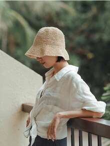 1 buah Topi Jerami Bunga Daisy Putih, Tahan Angin, Perlindungan Matahari, Perlindungan UV, Desain 3D, Dapat Dilipat, Modis, Serbaguna, Elegan, Lembut & Nyaman, Bernapas, Multifungsi, Menawan, Melangsingkan Wajah, Cocok Untuk Pantai, Jalan-jalan, Mendaki, Bersepeda, Bepergian, Perjalanan Harian, Aktivitas Luar Ruangan, Jalanan, Kencan, Trekking dan Berbagai Acara - A - View 3