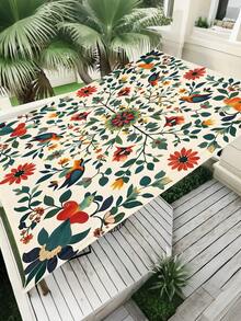 1pc Plant Leaf Floral Print Design Sunshade Awning, Outdoor Shade Cloth And Canopy, 2D Flat Printed Tent, Washable, Suitable For Garden, Camping, Beach, Yard, Poolside And More, Poles Not Included - Multicolor - View 64