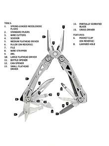 Gerber Gear 30-001364N Suspension-NXT cuchillo multiherramienta 15 en 1 alicates de punta de aguja cuchillo de bolsillo con clip de bolsillo equipo EDC acero - Multi - Ver 5