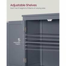 Bathroom Cabinet, Bathroom Cupboard, Kitchen Cabinet, With 4 Doors, Adjustable Shelves, 30 X 60 X 110 Cm, White MBBC552P31 - 米色 - 查看 6