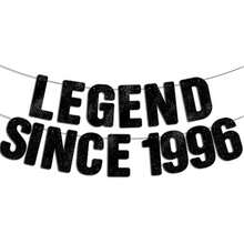 傳奇始於1996年，黑色亮片橫幅，30歲生日快樂裝飾，30歲生日派對裝飾 - 1996 - 查看 2