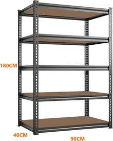 5-Tier Metal Storage Organizer Shelf, Heavy Duty Adjustable Multipurpose Metal Storage Rack, For Store Organizer Shelf (Black) - Black - View 3