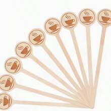 Disposable Stirring Sticks – 15 Cm Round Head, Wooden Coffee Stirring Sticks With A Comfortable Grip, Suitable For Both Hot And Cold Beverages – Ideal For Coffee, Milk Powder, Honey, Tea, Cocktails. - Multicolor - View 4
