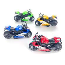 Mini Motocicleta de Juguete para Niños, Modelo de Motocicleta de Policía de Hierro para Simulación de Carreras Todoterreno - Rojo - Ver 6