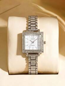 LIANDU Women's Watch New Style Rhinestone Inlaid Case Mixed Dial Design Elegant Fashion Quartz Watch Daily Wear Back To School Timekeeping Birthday Gift Also Ideal For Yourself Or Friends - Silver - View 8