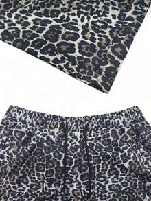 Men's Leopard Print Wide Leg Drawstring Loose Casual Outdoor Sports Streetwear Sweatpants - Black - View 8