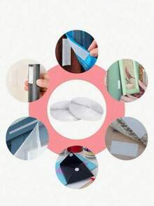 1 Roll 500cm White Multi-Purpose Cable Ties, Durable Cable Management Straps, Suitable For Home, Office And Electronic Products, Easy To Use Computer TV Cable Management, Reusable, Plastic Material, Home Gardening Use - White - View 4