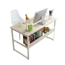 Escritorio, mesa de ordenador para dormitorio, mesa de juegos, mesa blanca, mesa de ordenador para casa, mesa de maquillaje para niñas, mesa sencilla para estudiantes - Mesa mejorada de 100 cm | Color madera silvestre - Ver 5