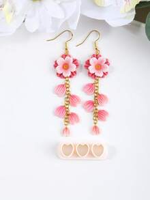 Kleine Blumen- und Herzform Ton-Schneideformen, sauber schneidende, antihaftende, langanhaltend Ton-Schneideformen für Schmuckherstellung, DIY handgemachte Ohrringe Schmuckherstellungs-Set - Blumenherz - Übersicht 11