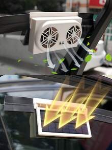 Kipas Exhaust Mobil Bertenaga Surya, Ventilator Pendingin, Pendingin AC Jendela Kepala Ganda, Kipas Sirkulasi Udara Mobil Portabel, Untuk Pendinginan Musim Panas - A - View 11