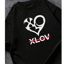 100% Cotton Short Sleeve Casual TeeXlov T-Shirt Quick Dry Oversized Custom T-Shirt Men's White T-Shirts, 2025 Christmas T-Shirt, Fashion Print Casual T-Shirt, Loose Fit Short Sleeve T-Shirt - 黑色 - 查看 1