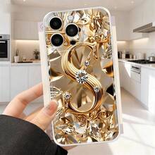 Funda para teléfono: Diseño minimalista y elegante con patrón de letra "S" de diamantes y temática espacial, compatible con la serie Apple  17 16 15 14 13 12 11 XS XR X 8 7 Mini Plus Pro Max SE, ajuste preciso y ceñido, creativa y que combina apariencia y practicidad. - Multicolor - Ver 5