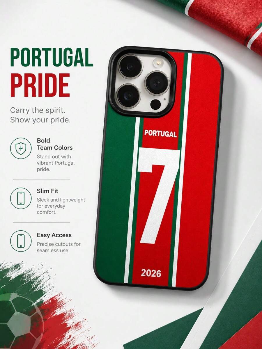 1 Piece Soft TPU Phone Case With Soccer Ball Design, Compatible With IPhone 17/16 Pro Max/15 Plus/14 Pro, Protective Cover With CR Training Print, Shockproof, With Precise Cutouts - Negro 6 - View 1