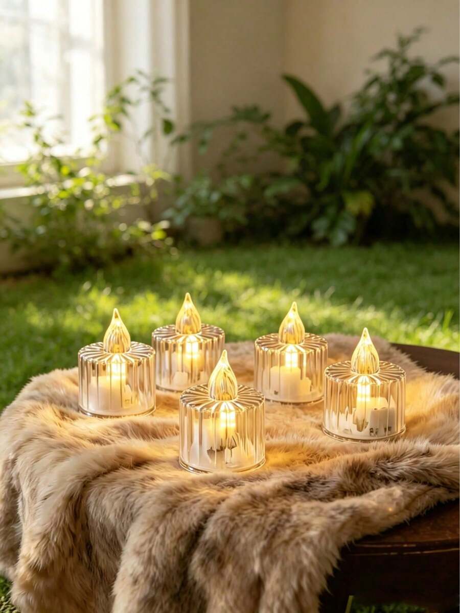 12入 LED 電子蠟燭燈 浪漫生日求婚創意裝飾場景 燭光夜氛燈 桌面擺飾 適用多種場合
