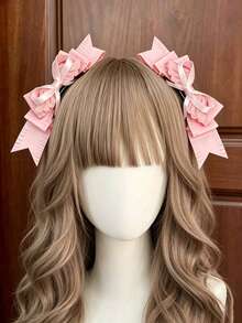 1 Pasang Jepit Rambut Pita Bergelombang Putih dengan Dekorasi Sayap 3D, Jepit Rambut Poni Samping Gaya Lolita Manis 2 Buah, Jepit Rambut Pita Lucu, Cocok untuk Aksesoris Gaya Rambut Sehari-hari Wanita dan Anak Perempuan untuk Cosplay dan Pesta - MultiWarna - View 1
