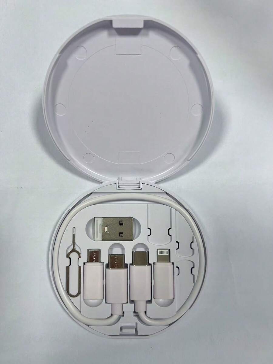 Gesen Kit de adaptador USB con cables de carga, soporte para teléfono, bandeja portaobjectos, pin eyector, cables de datos compatibles con /Android/Type-C