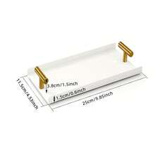 1pc Acrylic Tray With Gold Handle, Suitable For Vanity, Bathroom, Kitchen, Nightstand, Luxury Storage & Display Tray - Multicolor - View 9