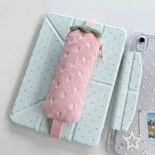 1個可愛草莓造型鉛筆袋 文具收納袋 化妝品收納袋 數位配件收納袋 小物收納袋 適合學習、工作、旅行與日常使用 學生與女性適用 返校季 學用品 禮物 - A - 查看 4