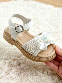 2026 Beige/Silver Sweet Princess Sandals - Mesh Bow Rabbit Decor Girls Sandals - Suitable For Daily Outings And Other Occasions! - Beige - View 6