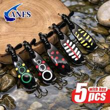ANFS 5pcs Fishing Bait With Lure Box, Fishing Lure Set, Zinc Alloy Spinner Artificial Bait - Multicolor - View 7