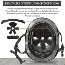Skateboard Bike Helmet For Adults, Adjustable Size, Lightweight Men's And Women's Helmet, Cycling And Skateboarding, Paintable, Christmas Gift (Black, White) - 黑色 - 查看 6