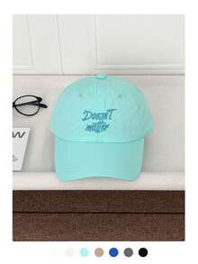 Soft Top Candy Color Cool Fashion Letter Baseball Cap For Women, Spring/Summer Outdoor Sun Protection Quick-Dry Breathable Sports Sun Hat For Travel, Back To School - Doesnt Letters - View 16