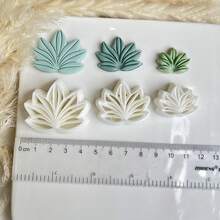 熱帶葉片聚合物黏土模具，龜背葉、棕櫚葉、三葉草、貝殼、花朵模具，適用於DIY耳環、吊墜、飾品、珠寶製作，黏土壓花工具 - Tropical Leaf - 查看 5