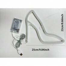1pc Valentine's Day Gift, Pink High Heel Neon Light Sign, Light Up Your Romantic Night, USB Or Battery Powered, LED Commercial Sign, Suitable For Store, Shoe Shop, Room, Club, Party Decoration - White - View 11