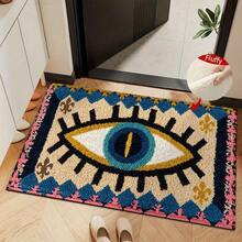 1pc Evil Eye Pattern Design Microfiber Bath Rug,Non-Slip And Soft Bathroom Mat,Doormat,Water Absorption Mat,Machine Washable,Low Pile,TPR Backing,Knit Fabric,ForBedroom,Kitchen, Entryway,Indoor Use,Accessories & Home Decor,Perfect New Home Gift. - A - View 4
