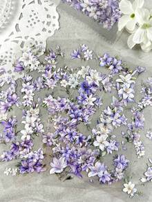 6pcs/Pack Vintage Floral PET Stickers, Botanical Jasmine & Daisy Nail Art Decals For DIY Manicure, Scrapbooking, Journaling, Planner, Photo Album, Card Making & Craft Decoration - Dream Flower Language - View 4
