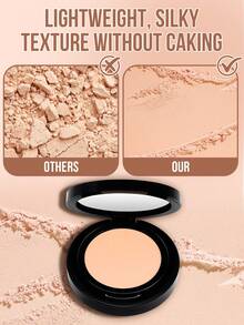 MISSLYN 1 pieza Polvo compacto, Polvo fijador prensado de control de aceite, Polvo facial mate sin poros de alta cobertura ligero y de larga duración, Maquillaje de acabado mate para uso diario, viajes, fiestas & Y2K, Regalo de cumpleaños & San Valentín - #105 Beige claro - Ver 6