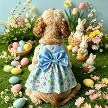 Sweet New Outfit For Your Pet, Soft Breathable Skin-Friendly Fabric, Spring/Summer New Princess Dress, Suitable For Cats And Dogs, Fashionable Cute Bowknot Decoration, Essential For Photos And Outings - Blue - View 8