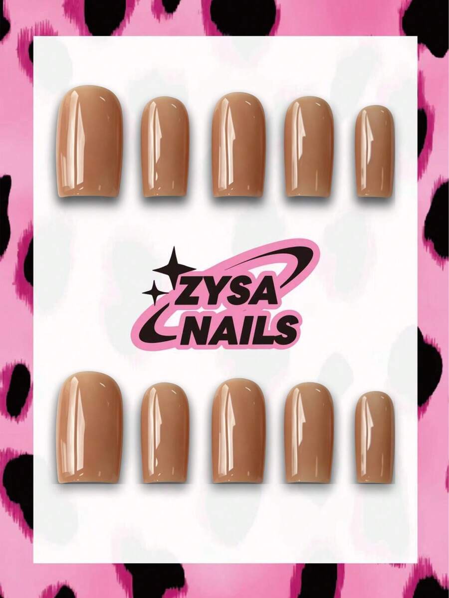 Zysa Medium Square Solid Nude Press On Nails, Glossy Natural Jelly Nude Full Cover Fake Nails, Minimalist Coquette Eid Ramadan Daily Bridal Reusable False Nails For Work Wedding Casual Elegant Basic Manicure Y2K Summer Nails Back To School Graduation - Multicolor - View 1