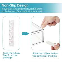 Vtopmart Stackable Storage Drawers, Acrylic Organizer With 24 Non-Slip Mats, Bathroom Organizer For Changing Table, Bathroom (5 Pack: Wide + Tall + Small) - 2 件裝 - 寬 - 查看 6