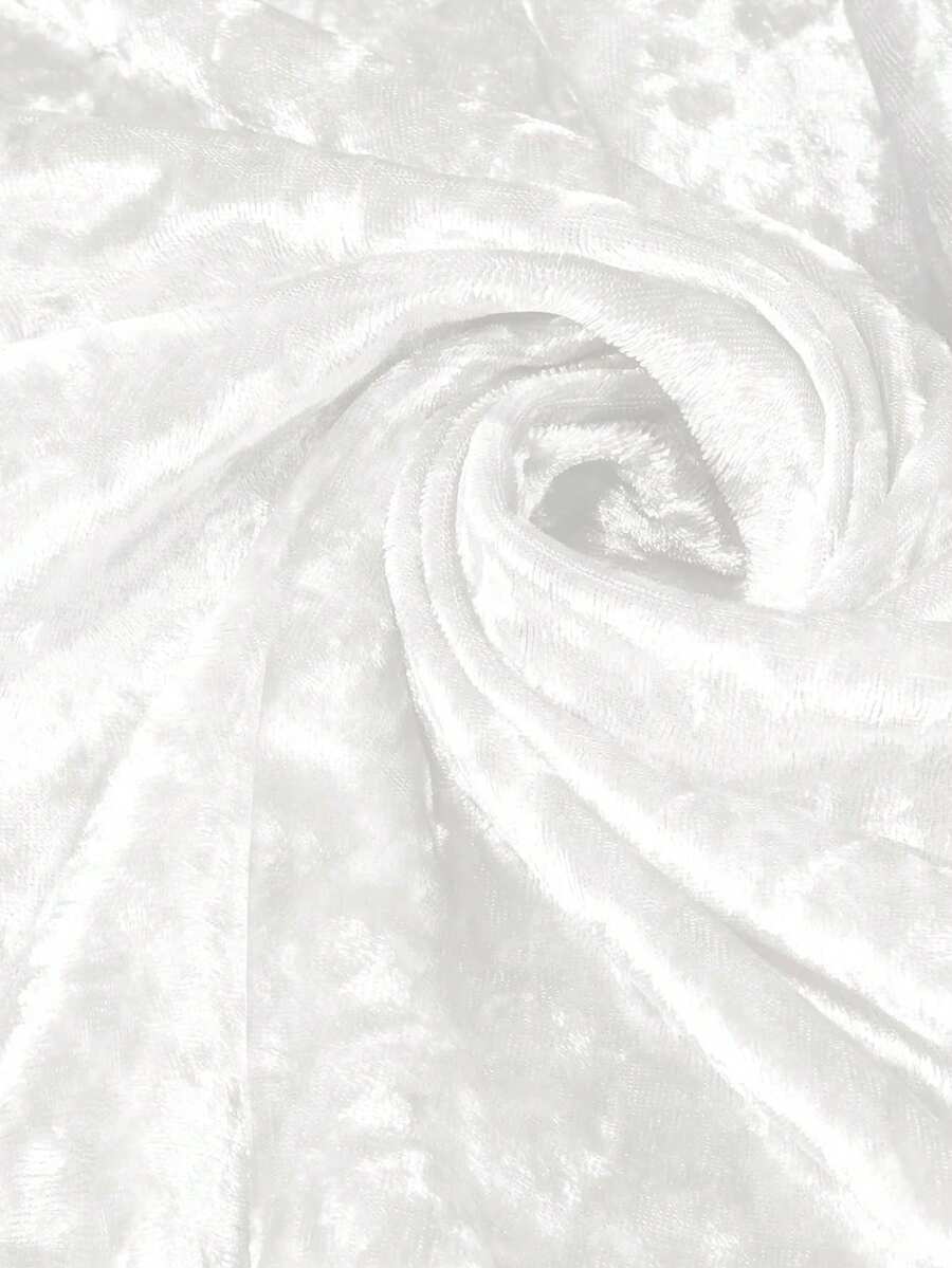 1pc Matte Velvet Fabric, Soft & Luxurious Material, For Handmade DIY, Sewing, Clothing, Interior Decor, Curtains, Decoration - White - View 1