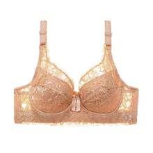 Sujetador talla grande algodón fino encaje aros push-up regulable soporte lateral mujer - Negro - Ver 11