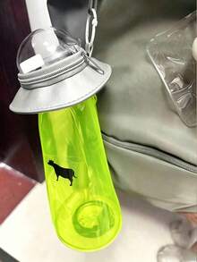 Estuche de almacenamiento con forma de OVNI creativo con decoración de alienígena verde transparente, caja de papelería de escritorio multiusos & accesorio para mochila, ganchos no incluidos - Amarillo - Ver 6