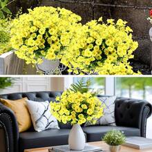 2pcs Artificial Morning Glory, Suitable For DIY, Office Decor, Mother's Day, Birthday And Valentine's Day Gifts, Room Decor, Home Beautification, Autumn Decor, Bedroom Decor, Wedding Decor, Garden Landscape, Outdoor Decor - Yellow - View 7