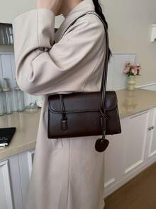Niche Design 2026 Tas Bahu/Tas Selempang Viral Musim Semi Baru untuk Wanita, Tas Tangan INS Serbaguna, Bahan PU - Kopi - View 4